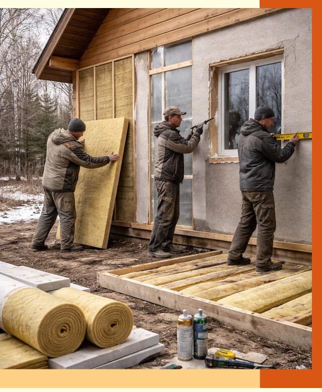 Утепление дачного дома в Твери от 5163 руб/м2 — недорого | ТепломастерТвр